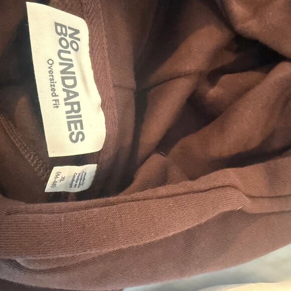 No Boundaries Brown Oversized Hoodie – Size XL – Cozy Casual Pullover - Picture 5 of 6